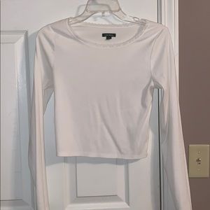 White ripped crop top